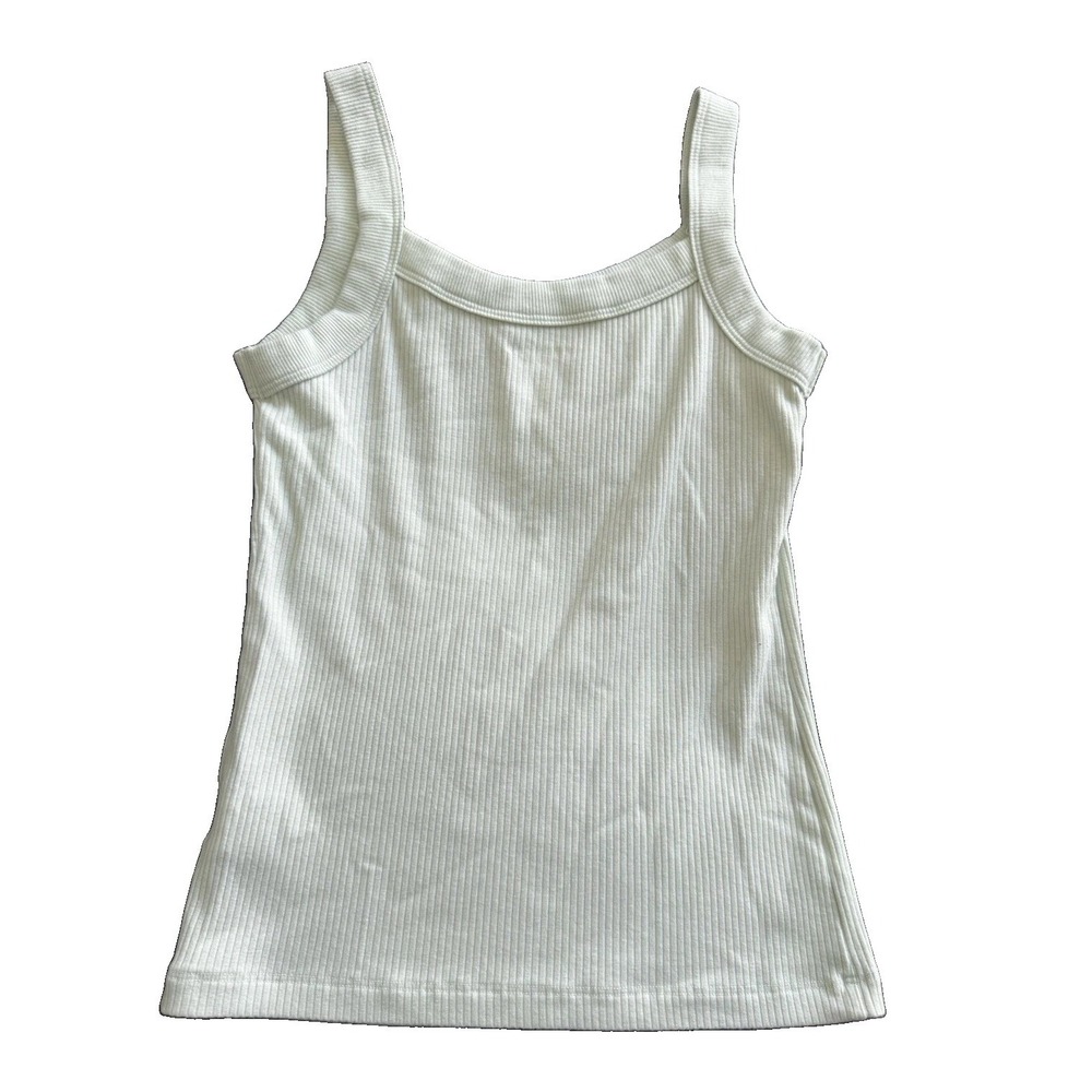 American Eagle Outfitters Green Ribbed Knit Scoop Neck Tank Top Sleeveless S